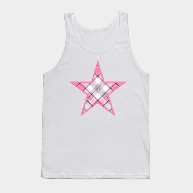 Star with pink plaid Tank Top by Dreamscapes